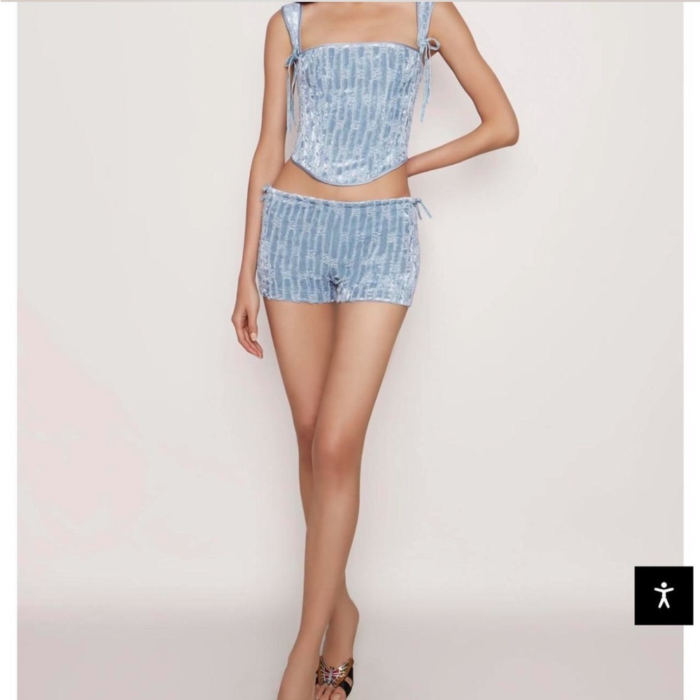Danielle Guizio velvet tie corset + bottoms